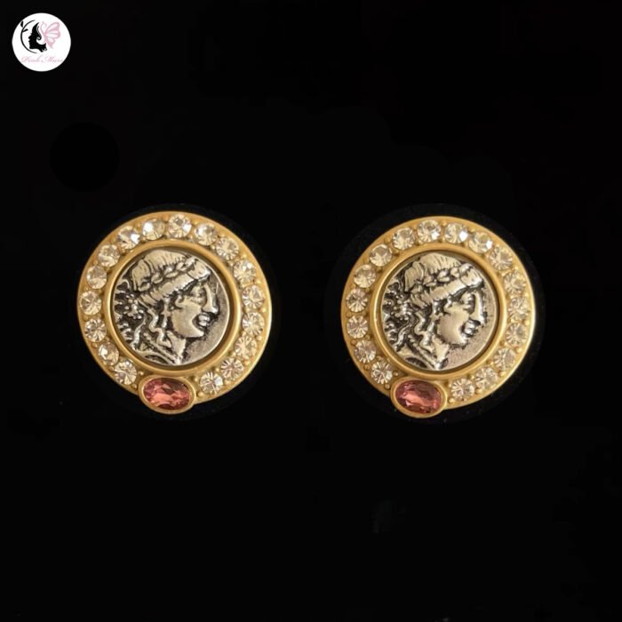 Vintage Queen's Head Zircon Earrings
