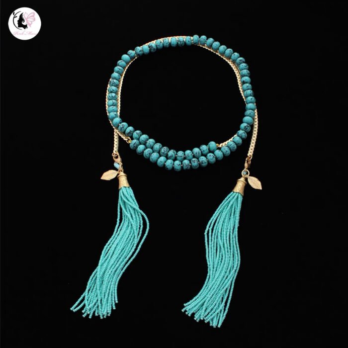 Long Turquoise Open-Link Necklace