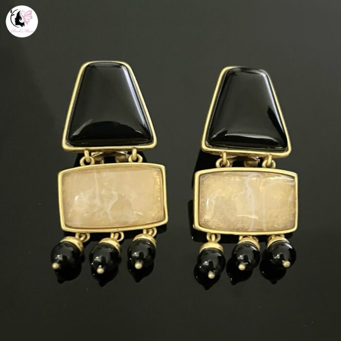 Rectangular Two-colors Earrings