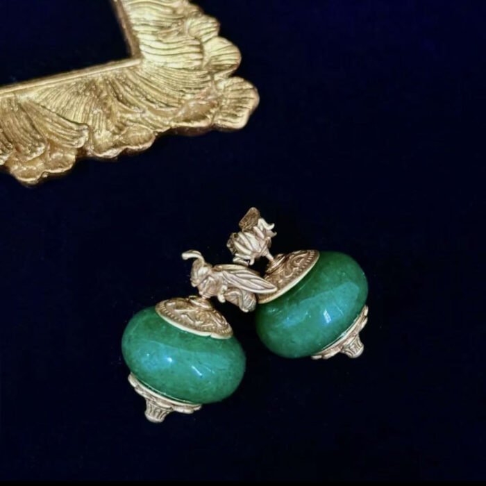 Vintage Copper Alloy Angola Red Bee Earrings - Image 3