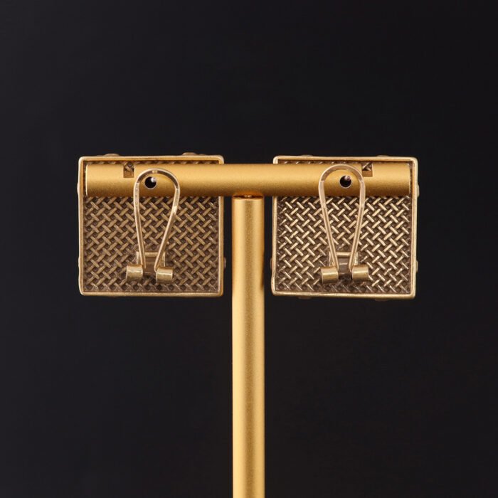 Vintage Gold Frog Agate Earrings - Image 2