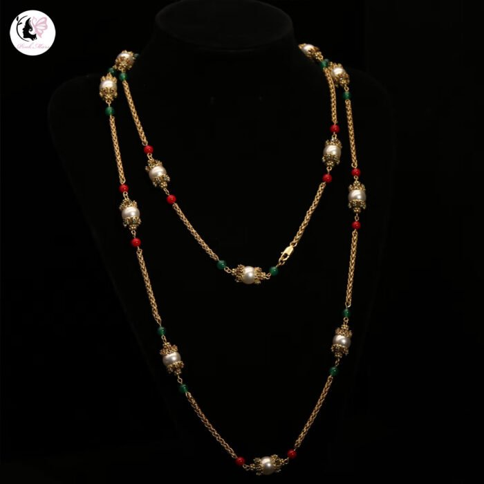 Antique Colorful Glass Bead Necklace
