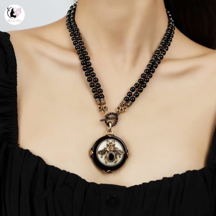 Antique Little Bee Natural Stone Necklace - Image 2