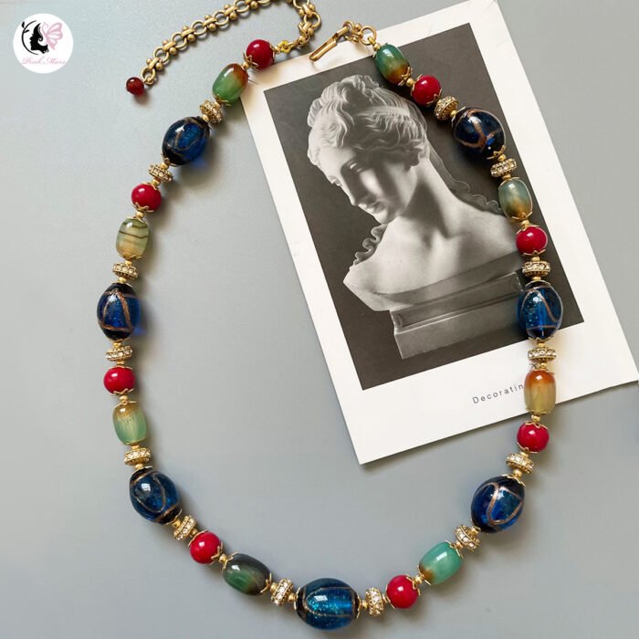 Luxurious Style Colorful Glass Necklace