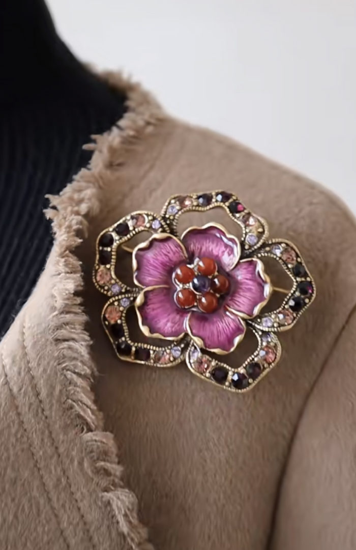 Purple Camellia Brooch - Image 3
