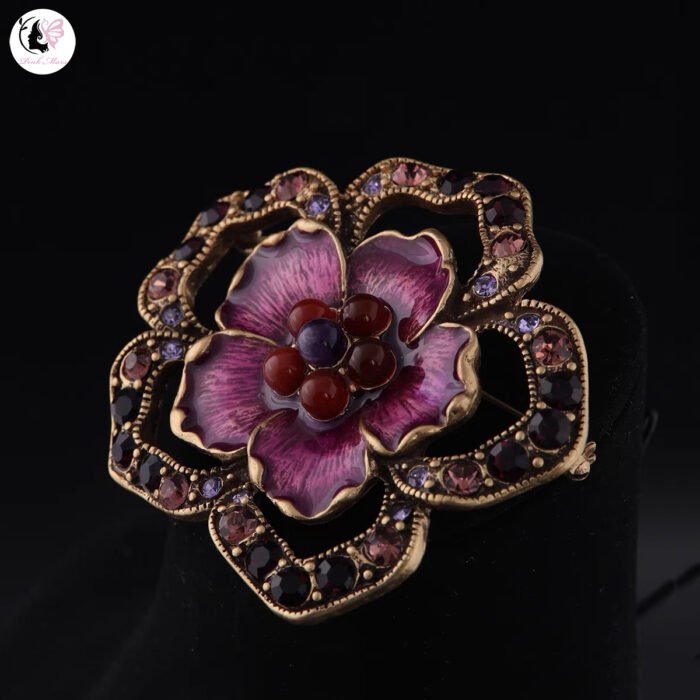 Purple Camellia Brooch