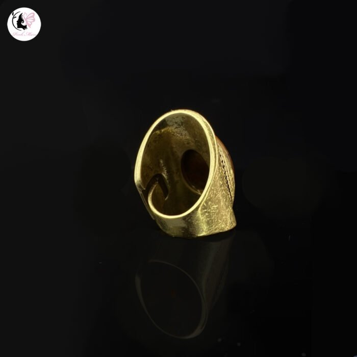 Vintage Brown Tiger Eye Stone Open Ring - Image 2