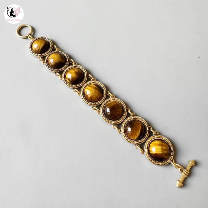 Vintage Yellow Cat's Eye Stone Bracelet