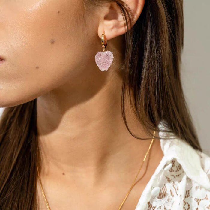 Jelly Heart Hoops - Baby Pink - Image 2