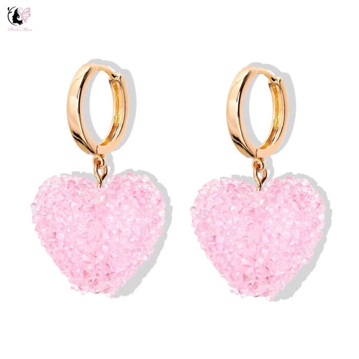 Jelly Heart Hoops - Baby Pink